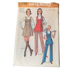 Vintage Simplicity 8916 Sewing Pattern Tunic Jumper Size 9/10 Young Teen 60s